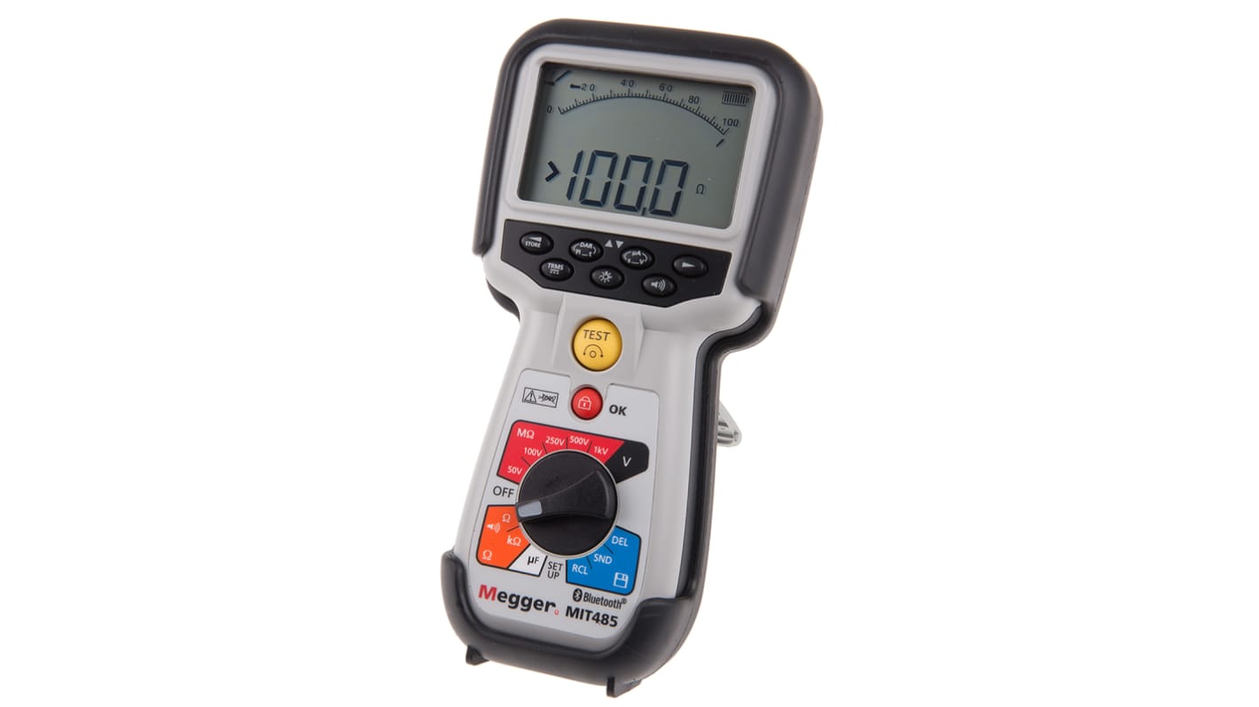 Megger MIT485 Insulation & Continuity Tester, 50V Min, 1000V Max, 200GΩ Max, CAT IV 600 V