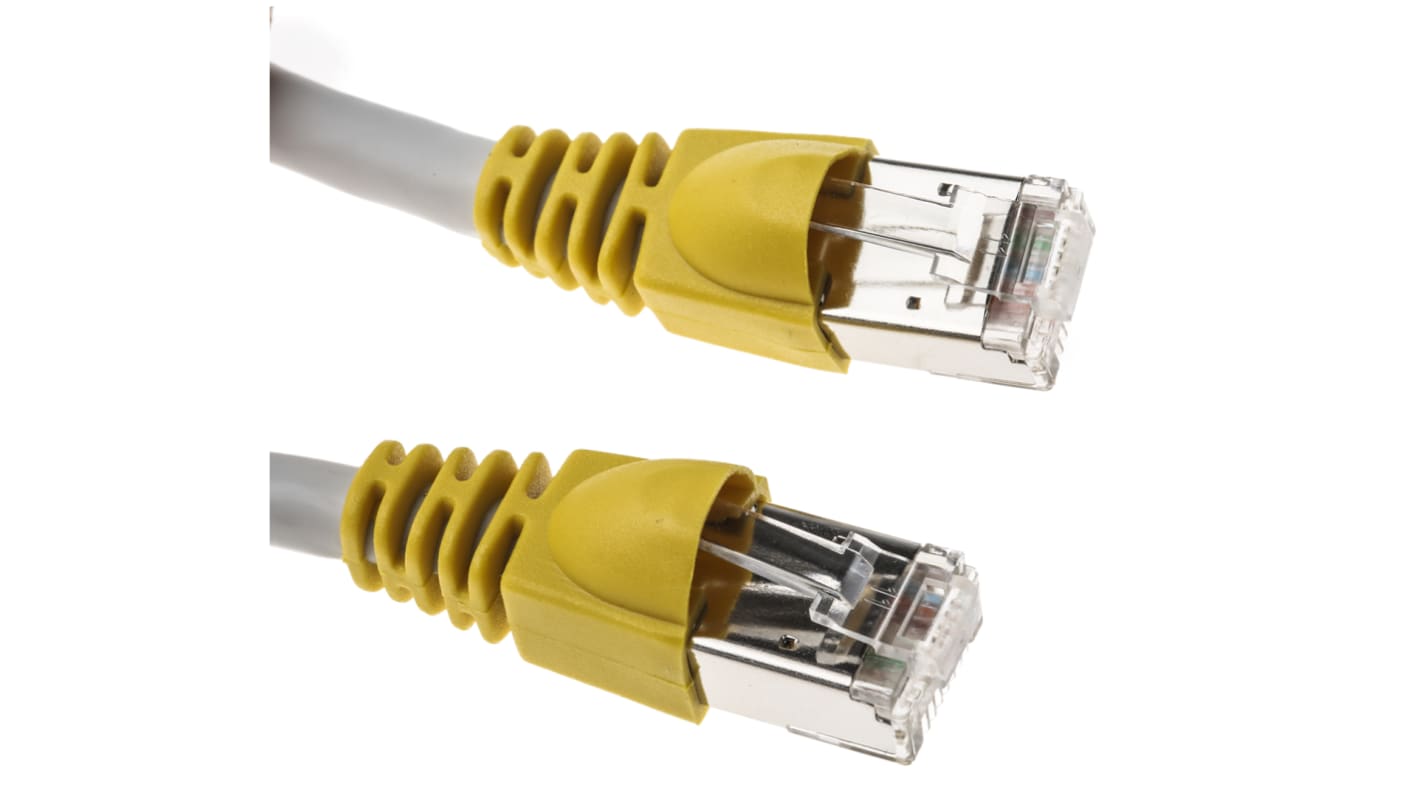 Telegartner Cat6a Male RJ45 to Male RJ45 Ethernet Cable, S/FTP, Grey LSZH Sheath, 0.5m