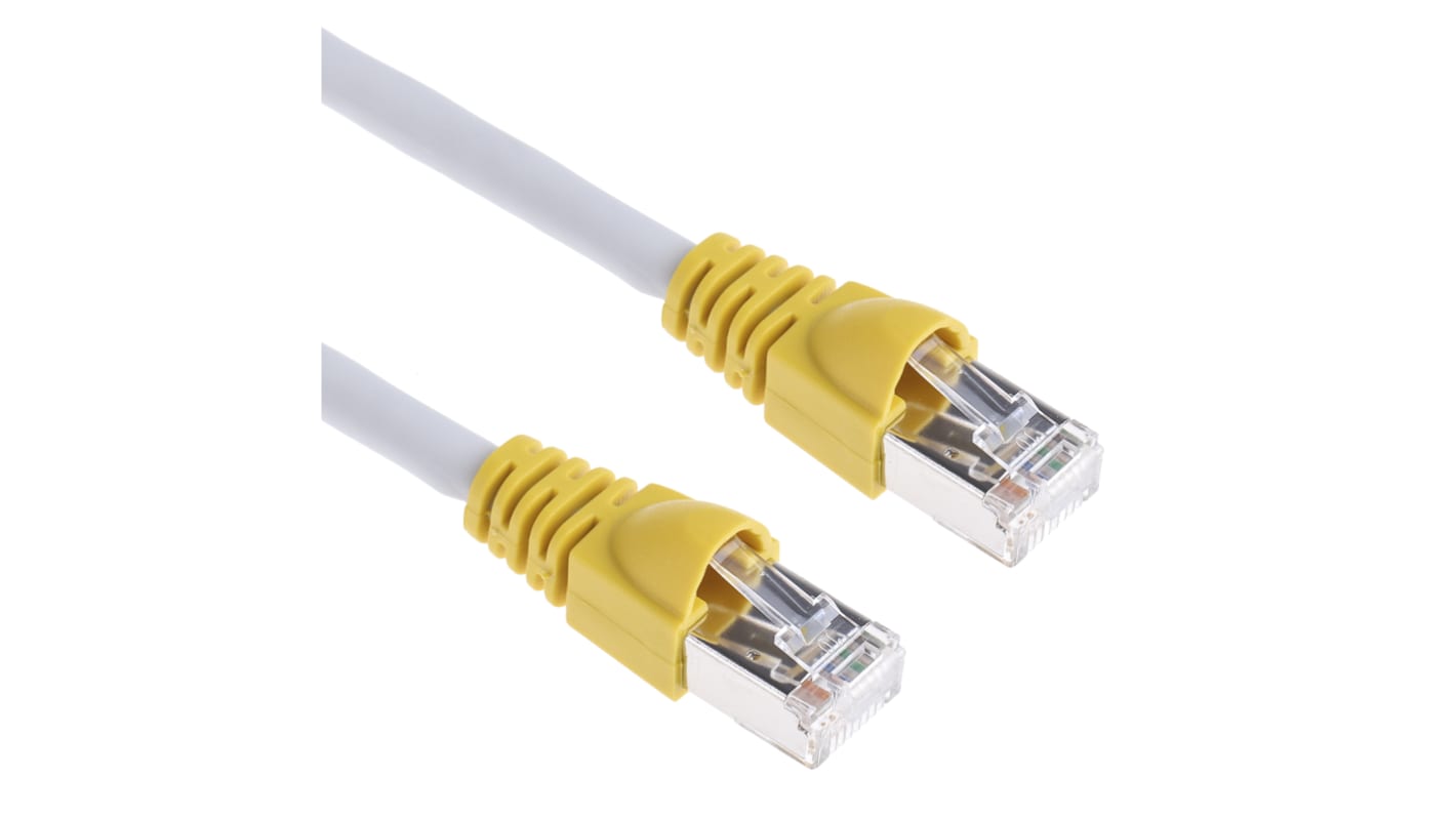 Telegartner Cat6a Male RJ45 to Male RJ45 Ethernet Cable, S/FTP, Grey LSZH Sheath, 2m