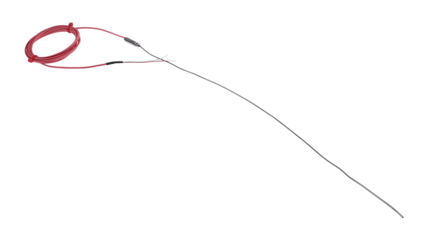 RS PRO N型矿物绝缘热电偶, 探头Φ1.5mm x 500mm, 可测+1250°C, 线长2m, 裸线尾线接端, 铬镍铁合金600探头