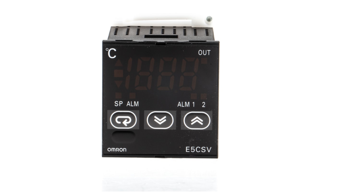 Controlador de temperatura PID Omron serie E5CSV, 48 x 48mm, 100 → 240 Vac Termómetro de resistencia de platino, PT100,