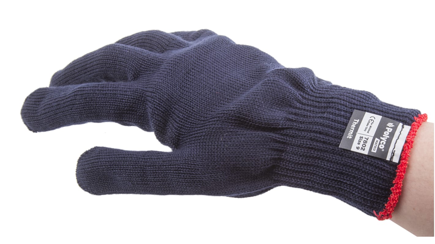 Polyco Healthline Thermit Black Thermal Yarn Thermal Work Gloves, Size 9