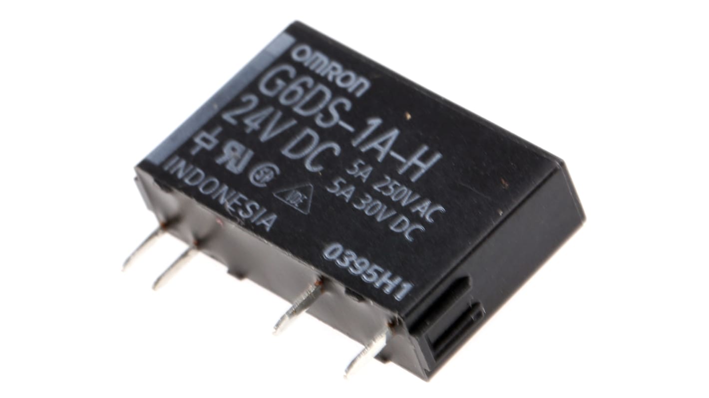Omron PCB Mount Non-Latching Relay, 24V dc Coil, 5A Switching Current, SPST
