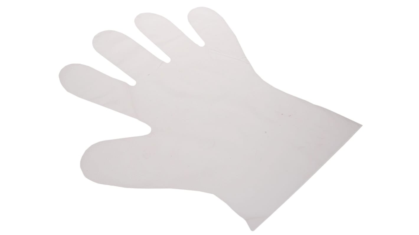 BM Polyco Digit Transparent Powder-Free PE Disposable Gloves, Size 9, Large, Food Safe, 100 per Pack