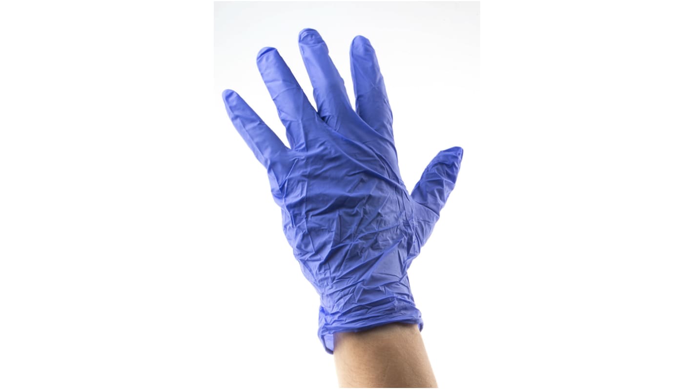 Polyco Healthline Indigo Purple Powder-Free Nitrile Disposable Gloves, Size XL, 100 per Pack