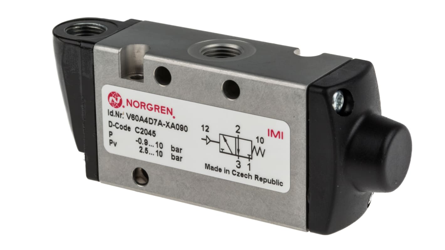 Norgren 3/2 Pneumatic Solenoid Valve - Pilot/Spring G 1/8 V60 Series