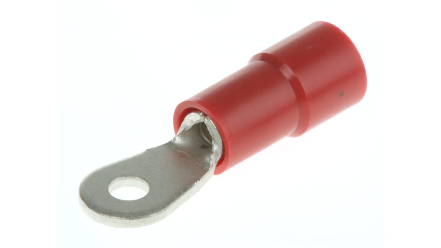 RS PRO Insulated Ring Terminal, M2 Stud Size, 0.5mm² to 1.5mm² Wire Size, Red