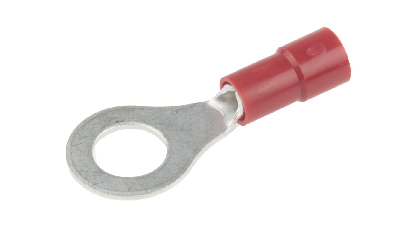 Terminale ad occhiello RS PRO Isolato, Ø perno M6, dimens. max filo 1.5mm², 16AWG, Rosso