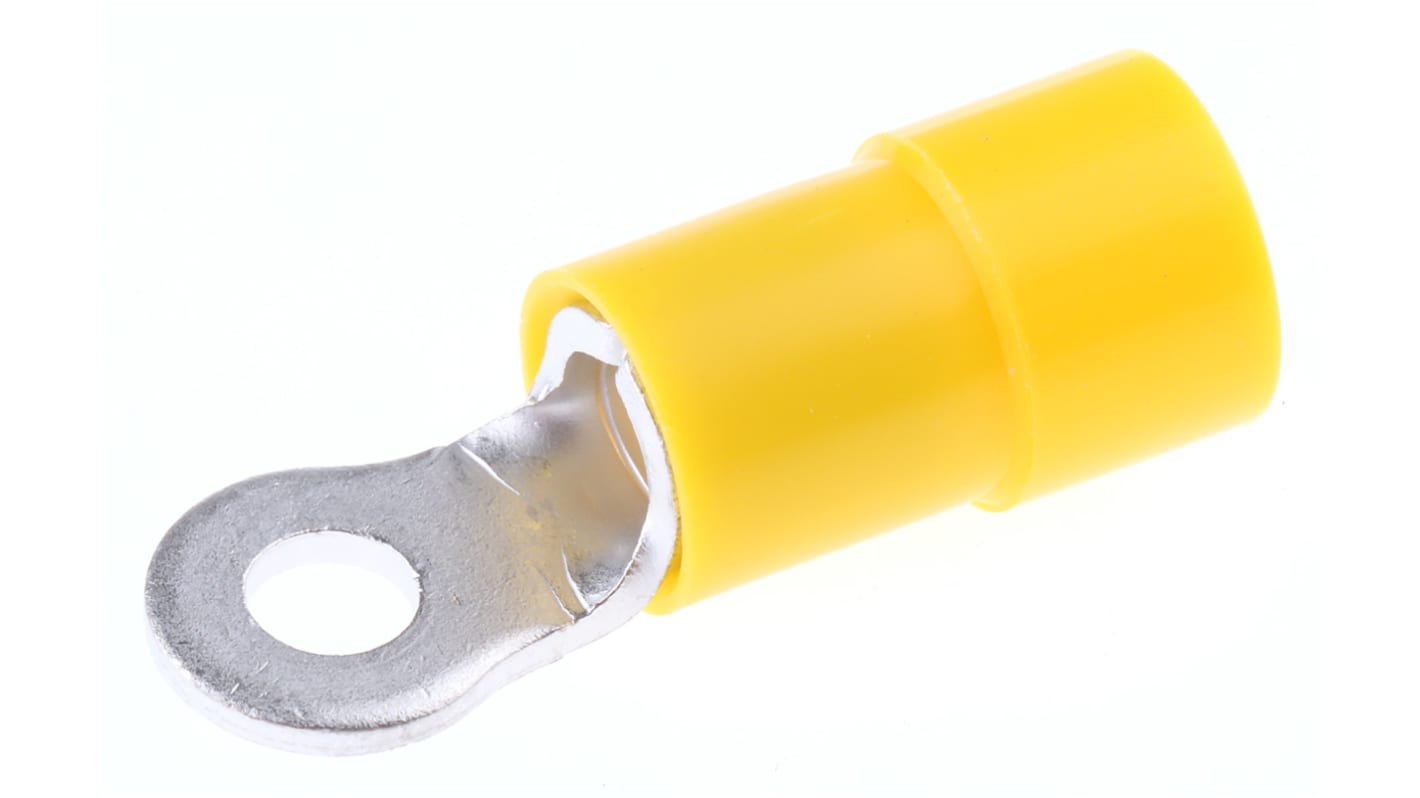 RS PRO Insulated Ring Terminal, M3 Stud Size, 4mm² to 6mm² Wire Size, Yellow