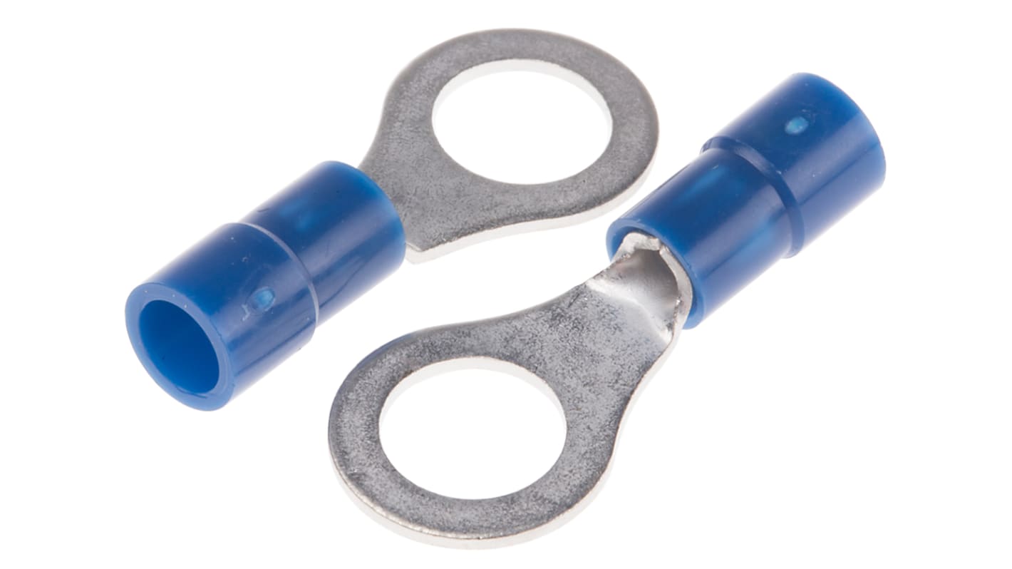 RS PRO Insulated Ring Terminal, M7 Stud Size, 1.5mm² to 2.5mm² Wire Size, Blue