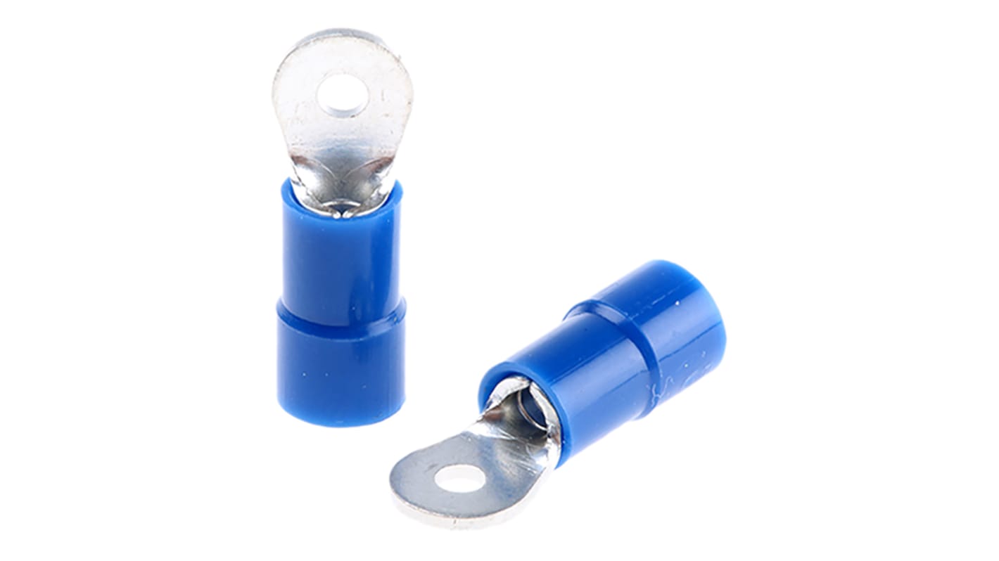 RS PRO Insulated Ring Terminal, M2 Stud Size, 1.5mm² to 2.5mm² Wire Size, Blue