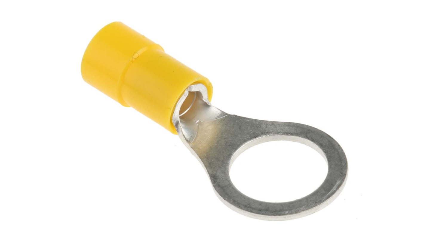 RS PRO Insulated Ring Terminal, M10 Stud Size, 4mm² to 6mm² Wire Size, Yellow
