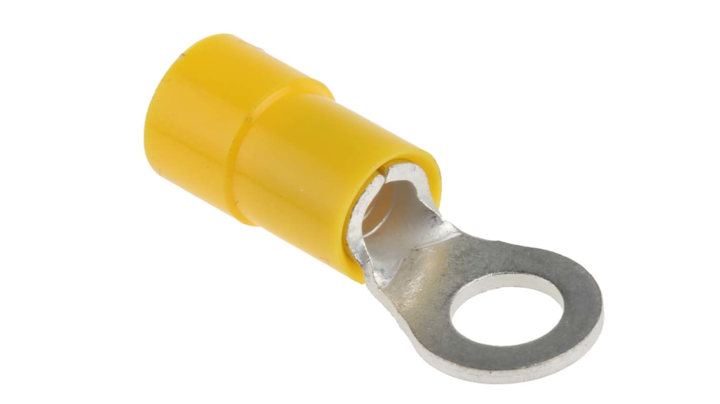 RS PRO Insulated Ring Terminal, M5 Stud Size, 4mm² to 6mm² Wire Size, Yellow