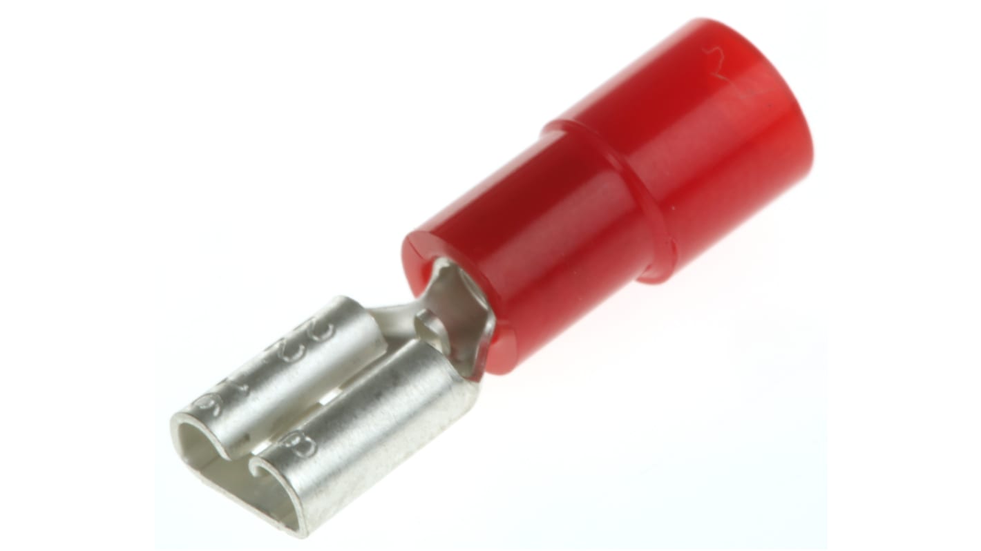 RS PRO Red Insulated Female Spade Connector, Receptacle, 4.75 x 0.8mm Tab Size, 0.5mm² to 1.5mm²