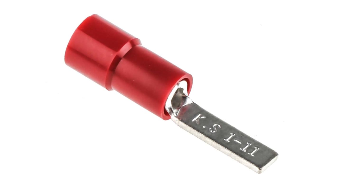 Cosse à sertir type languette Isolée RS PRO, 3mm x 0.75mm Rouge, 0.5mm² - 1.5mm²
