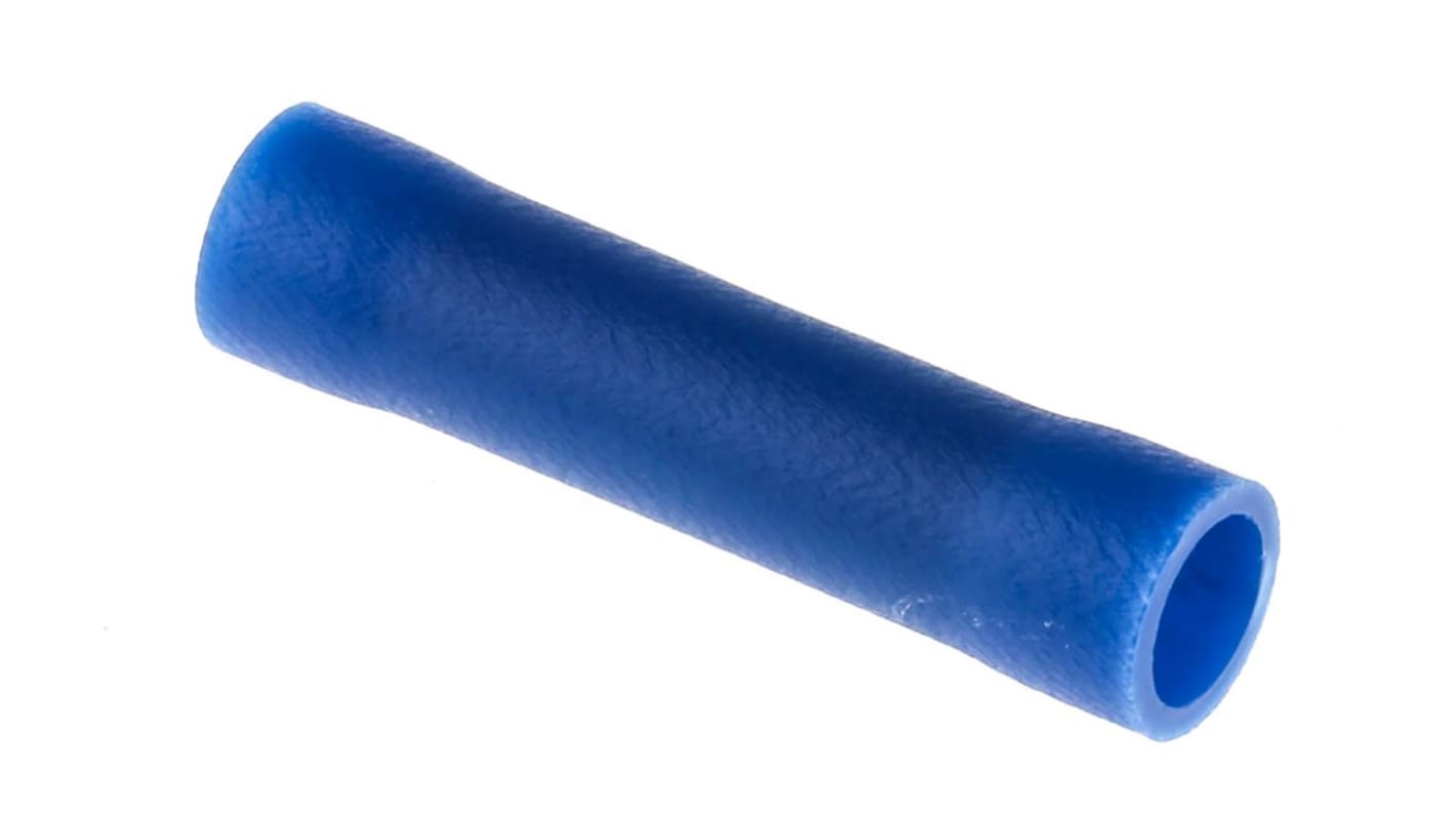 RS PRO Butt Splice Connector, Blue, Insulated, Tin 16 → 14 AWG
