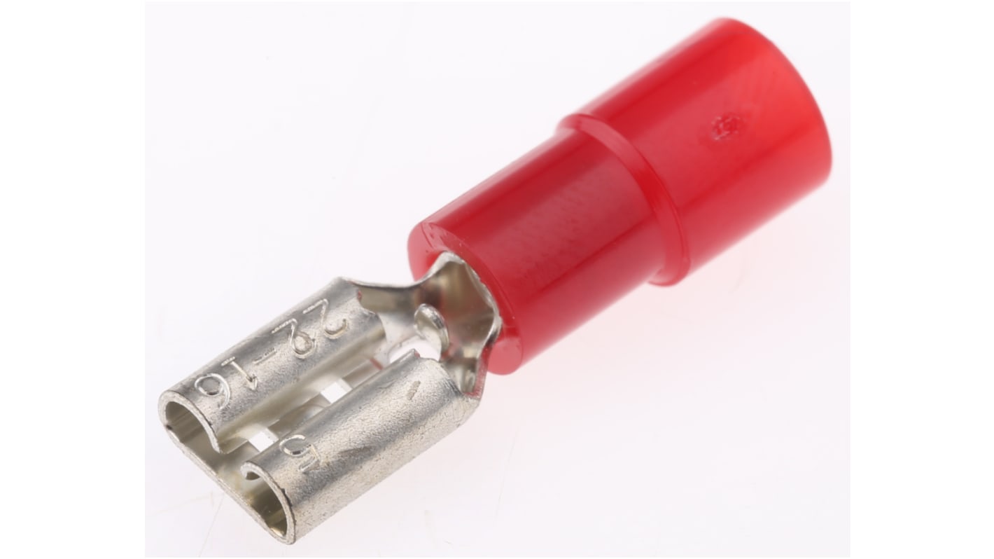 RS PRO Red Insulated Female Spade Connector, Receptacle, 4.75 x 0.5mm Tab Size, 0.5mm² to 1.5mm²