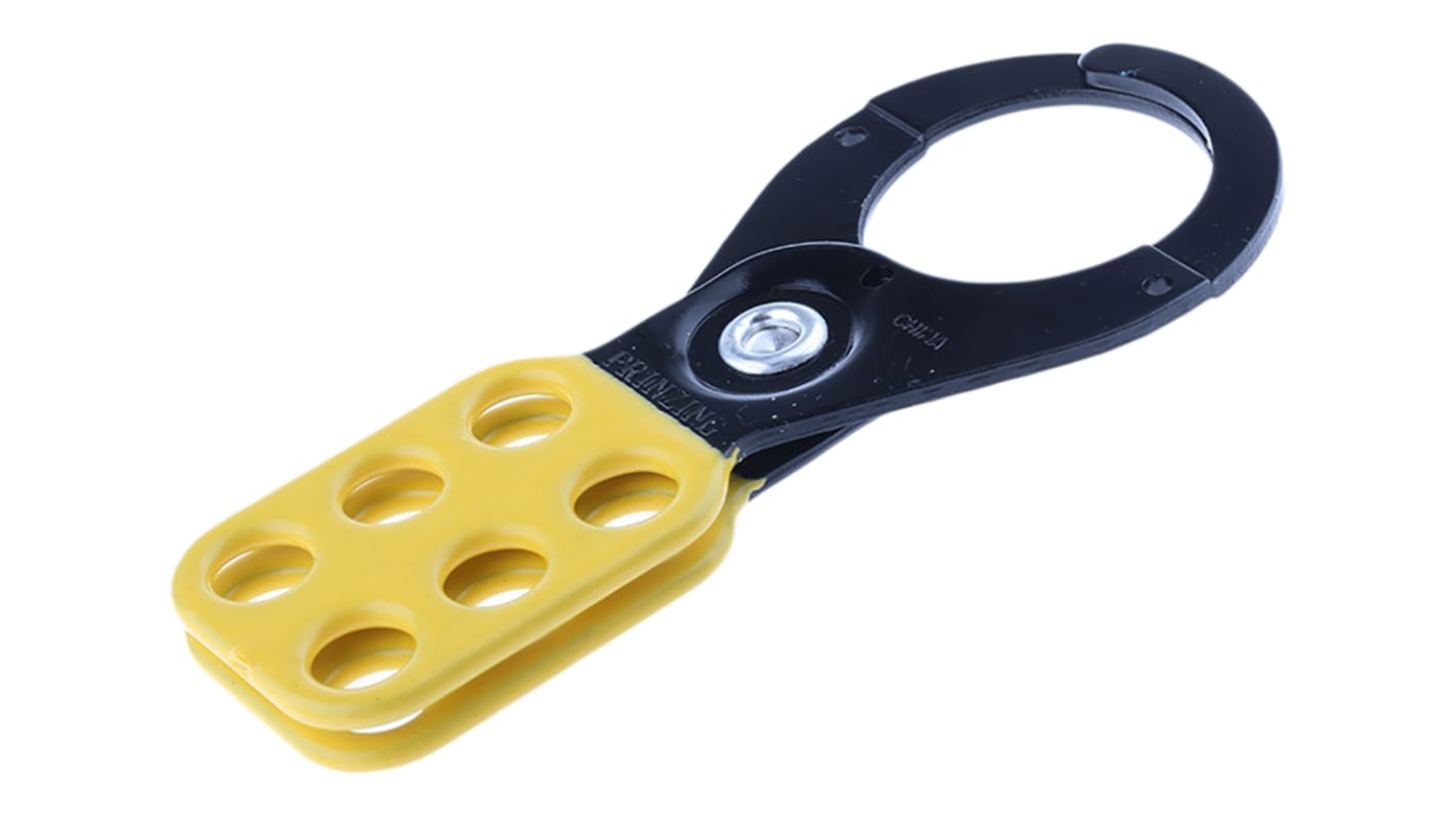 Brady Yellow 6-Lock Steel Safety Lockout, 9.5mm Shackle, 38mm Attachment