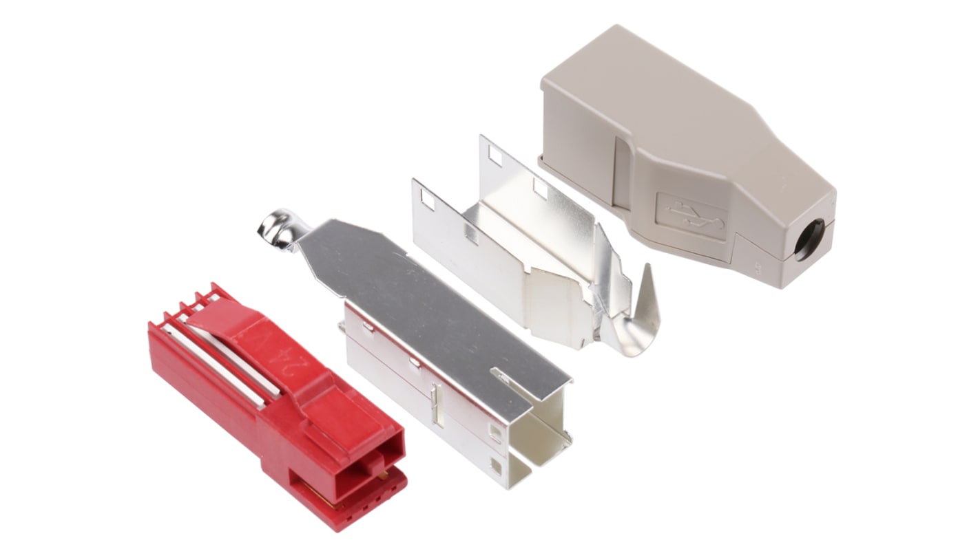 Amphenol Communications Solutions Straight, Cable Mount, Plug to Plug- Dual Port Type A USB Connector