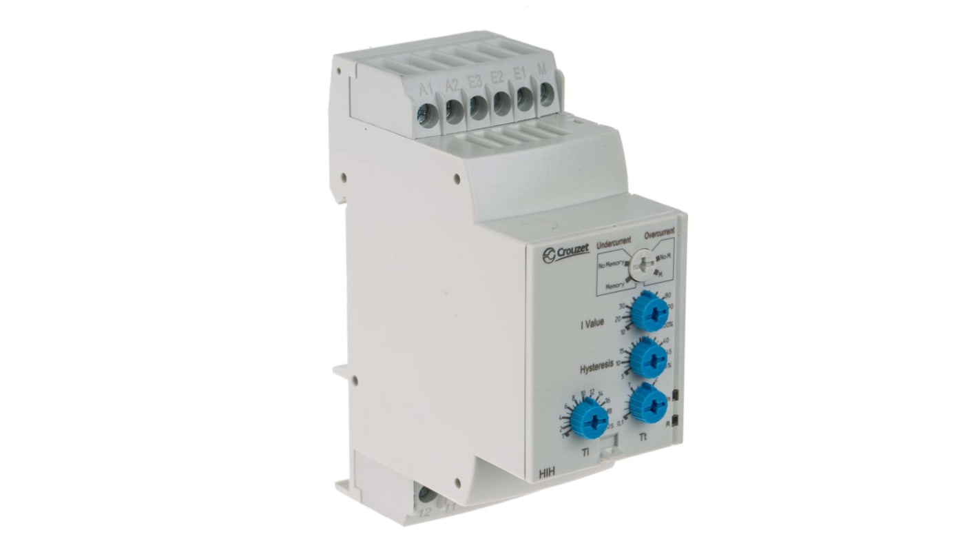 Crouzet Current Monitoring Relay, 3 Phase, DPDT, DIN Rail