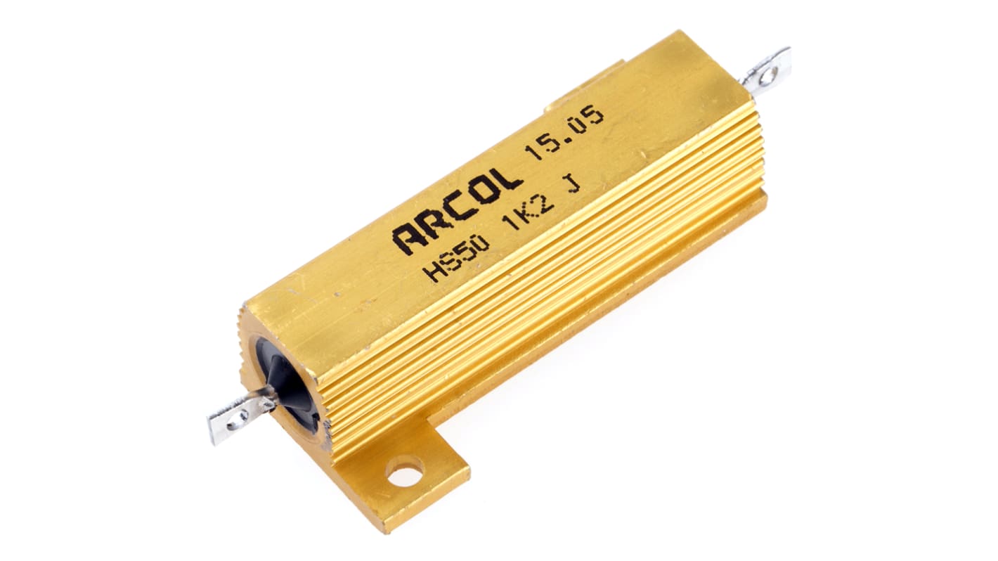 Arcol, 1.2kΩ 50W Wire Wound Chassis Mount Resistor HS50 1K2 J ±5%