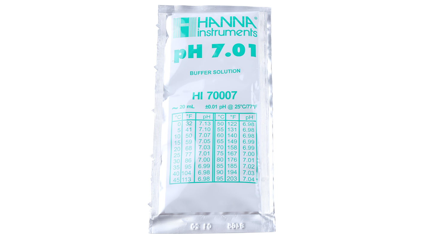 Hanna Instruments HI70007C pH Buffer Solution, 20ml Sachet, 7.01