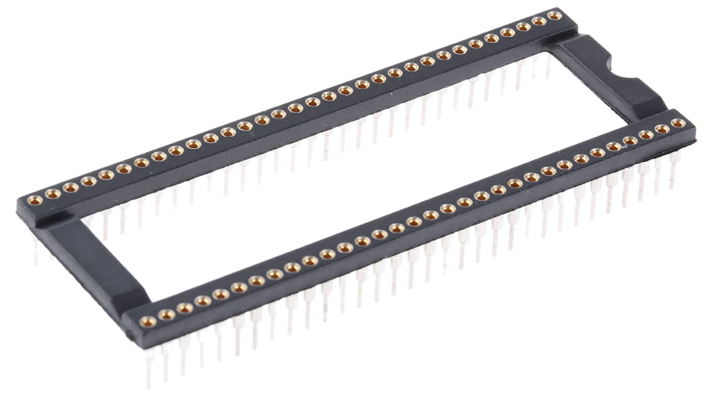E-TEC 1.778mm Pitch Vertical 64 Way, Through Hole Turned Pin Open Frame IC Dip Socket, 3A