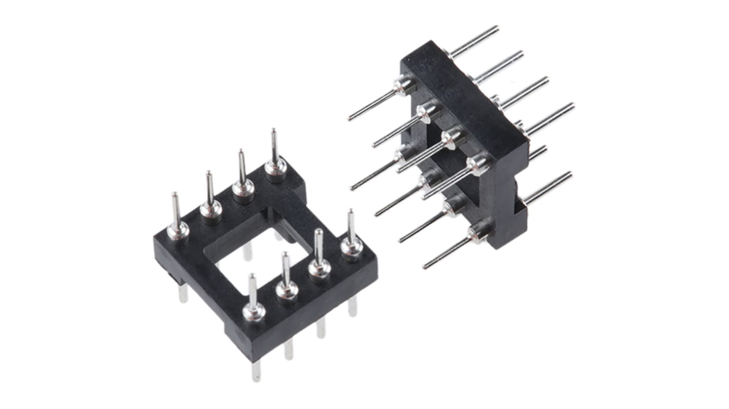 E-TEC 2.54mm Pitch 8 Way,Through Hole Mount IC Dip Header, Tin