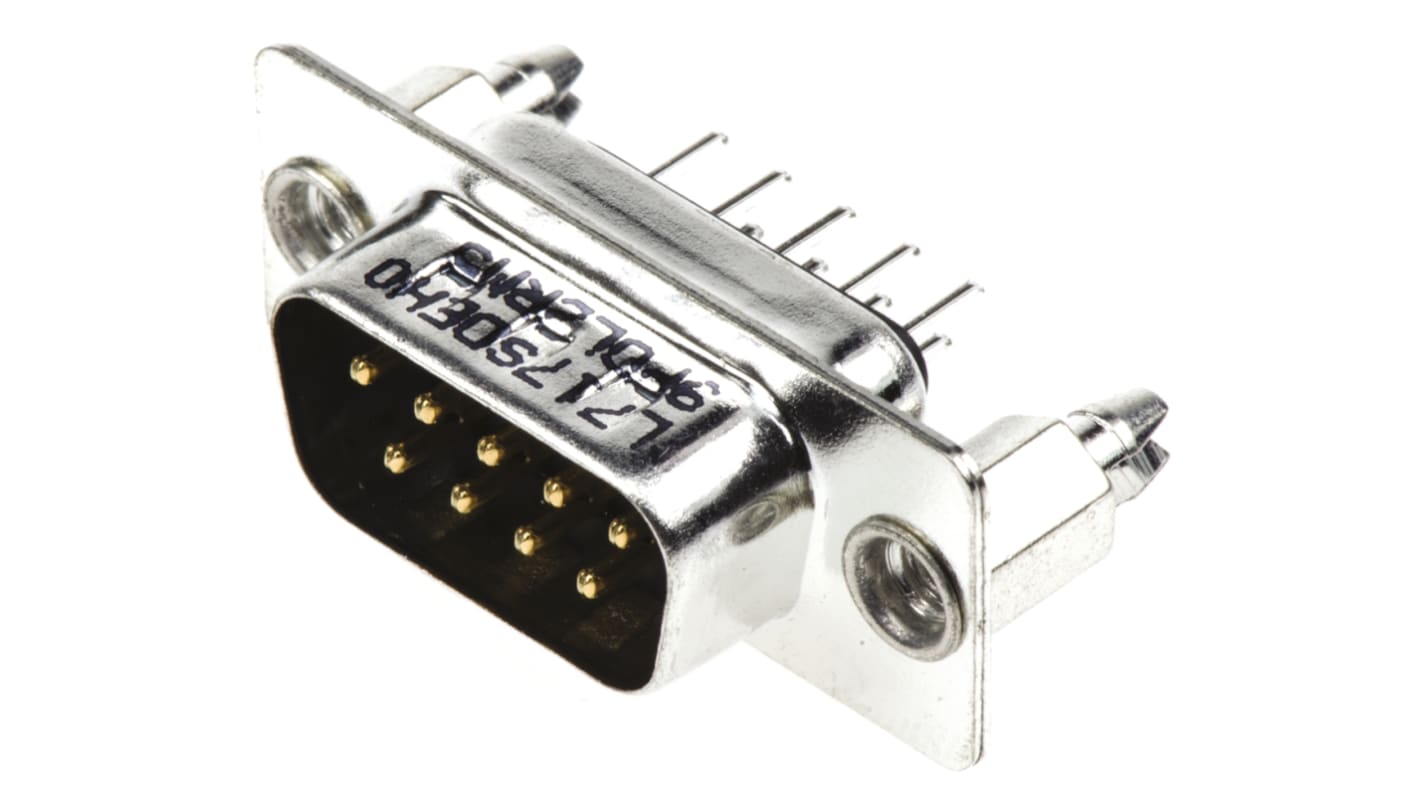 Amphenol Communications Solutions L717SD 9 Way Panel Mount D-sub Connector Plug, 2.74mm Pitch, with 4-40 UNC, Threaded
