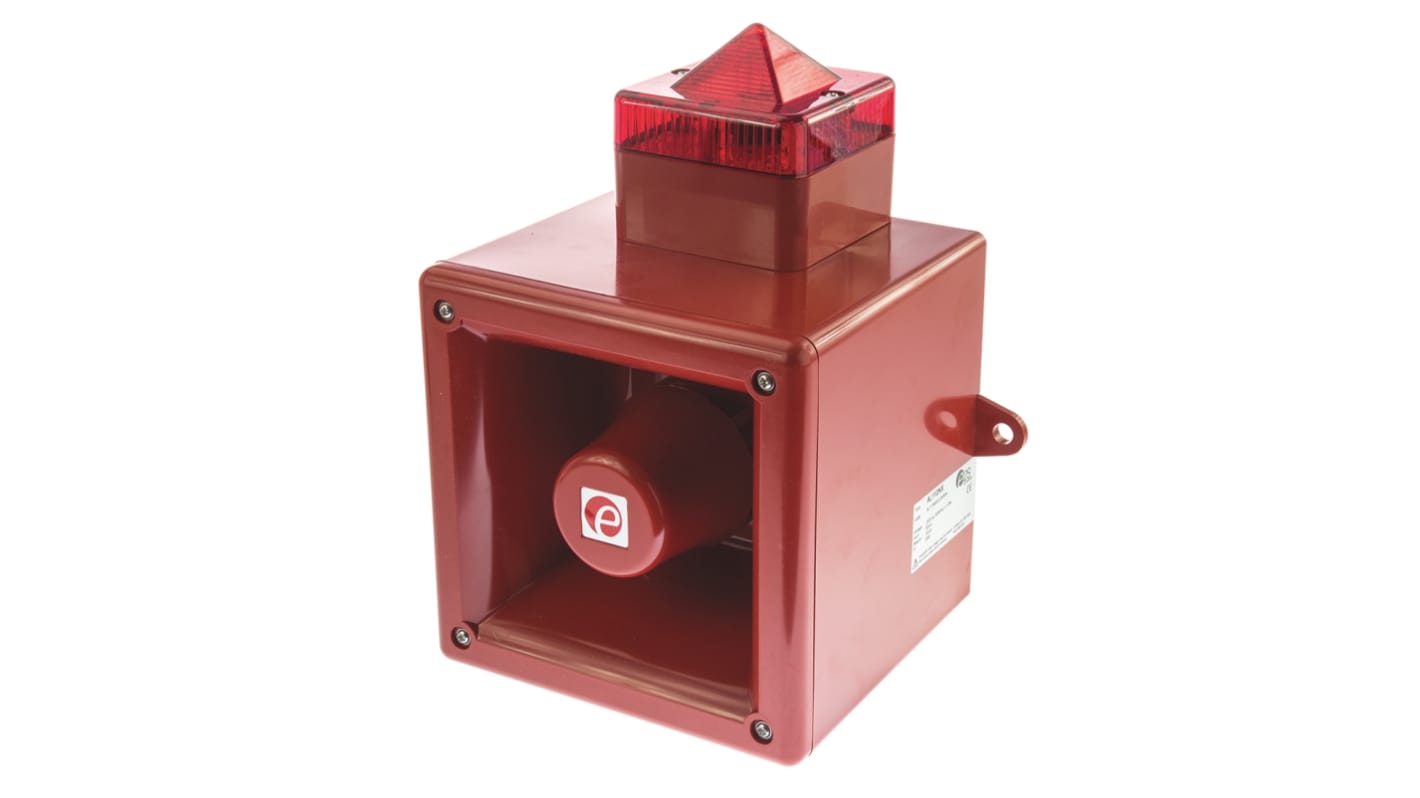 e2s AL112N Series Red Sounder Beacon, 230 V ac, Surface Mount, 119dB at 1 Metre