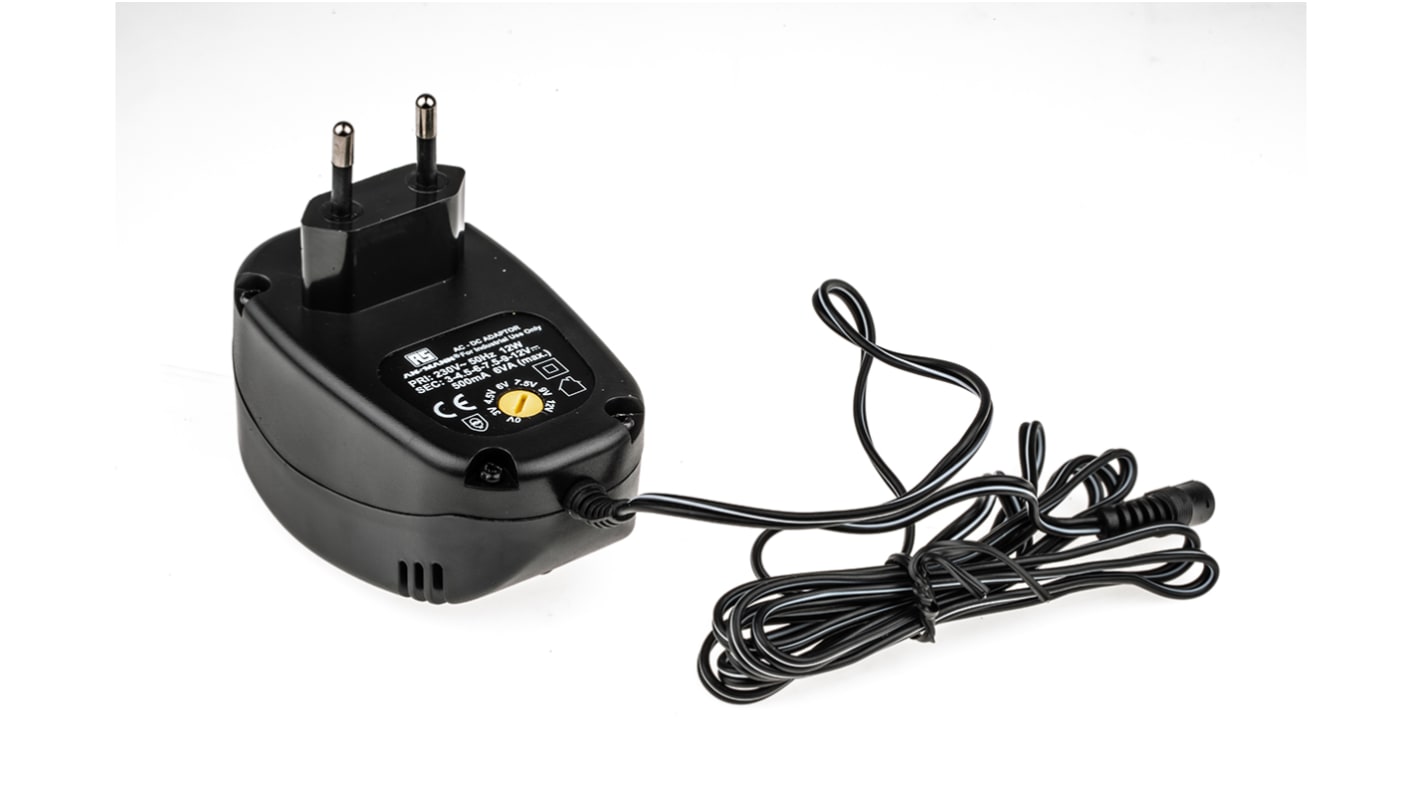 Adattatore AC/DC RS PRO da 3 a 12V dc, 500mA, spina Tipo C