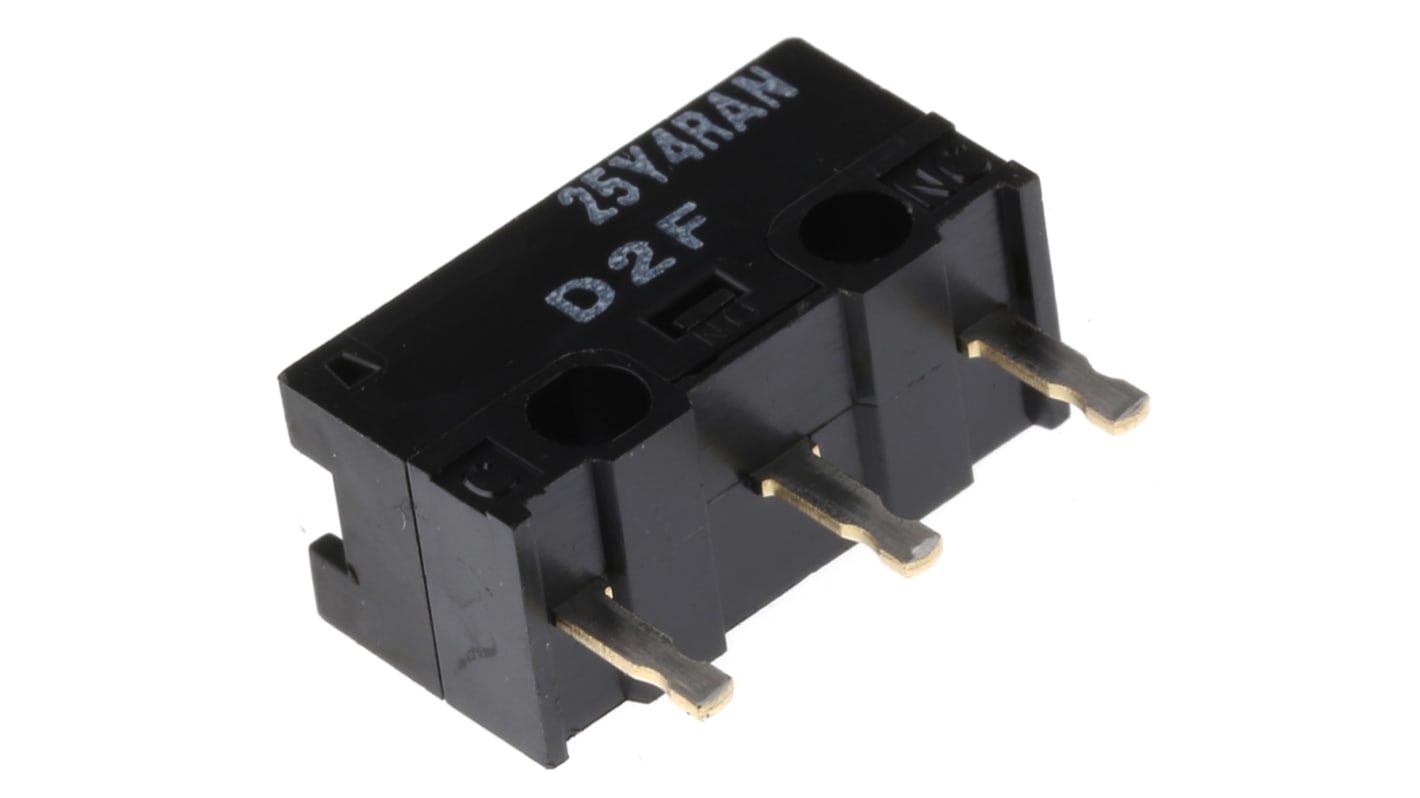 Omron Subminiatur-Mikroschalter Stift Stößel-Betätiger PCB, 3 A @ 125 V AC, SPDT IP 40 1,47 N -25°C - +65°C
