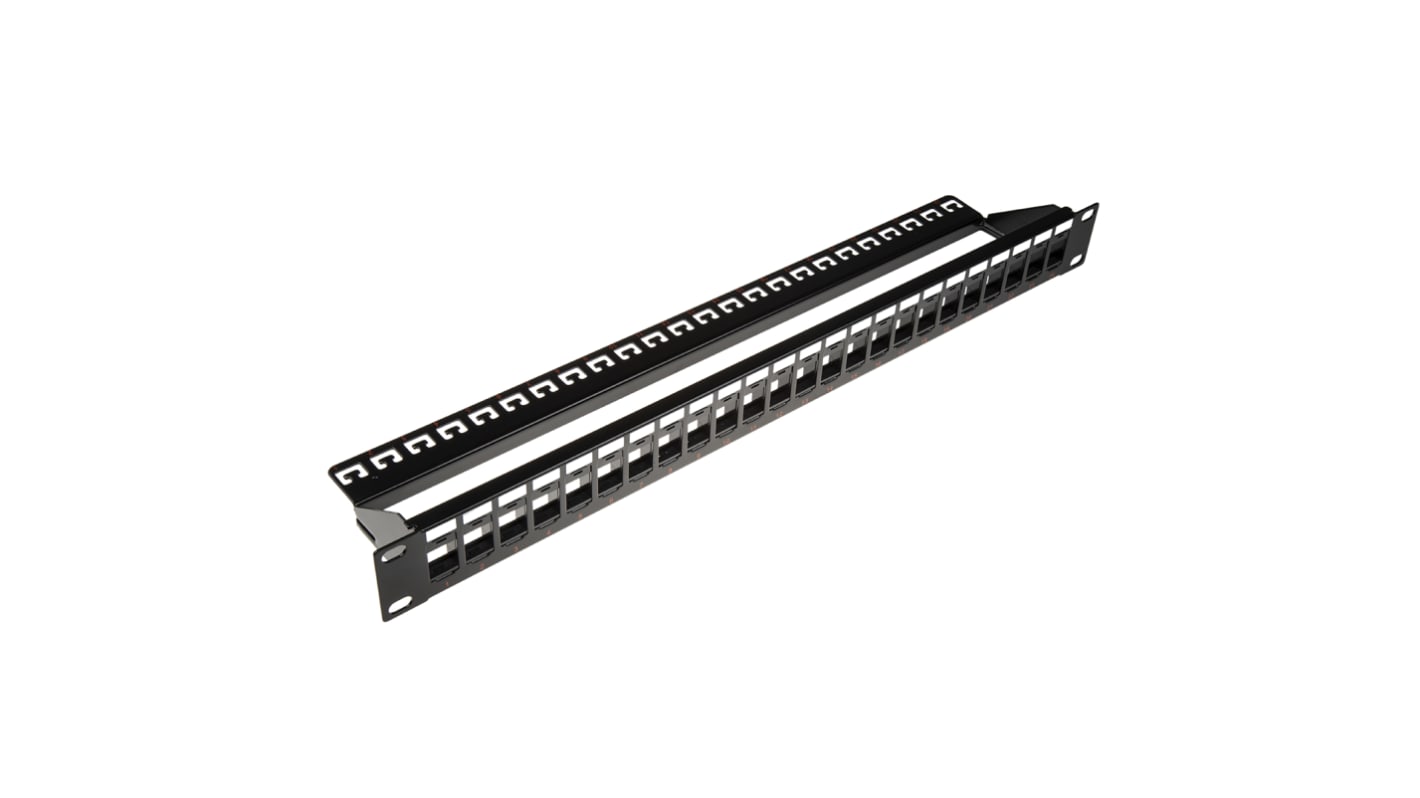 Patch panel Keystone, Roline, Cat5, Cat6, 24 porte, RJ45, UTP, Nero