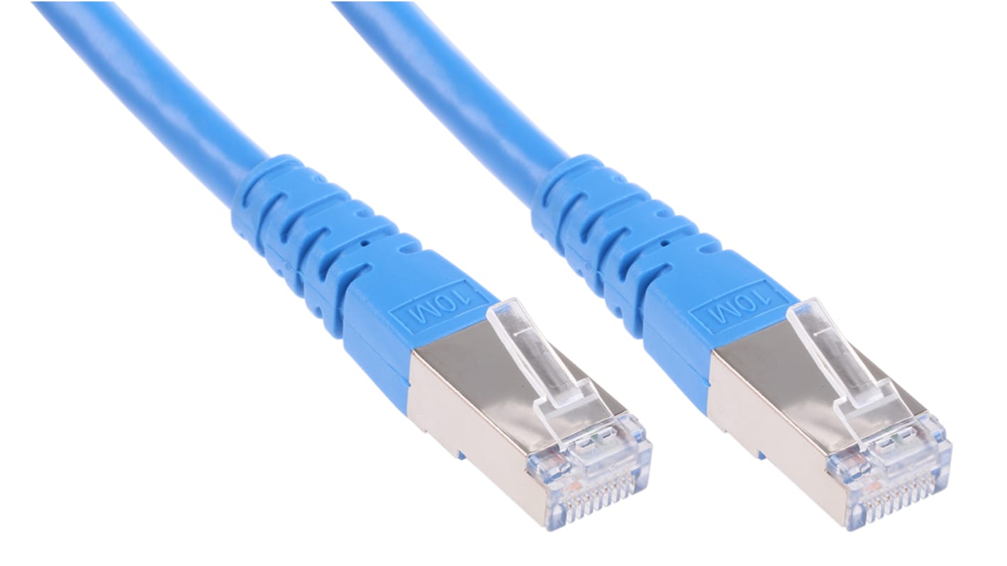 Roline 10m六类屏蔽网线, S/FTP屏蔽, 蓝色PVC护套, RJ45公插转RJ45公插
