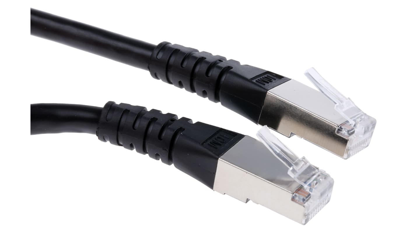 Roline Cat6 Male RJ45 to Male RJ45 Ethernet Cable, S/FTP, Black PVC Sheath, 10m