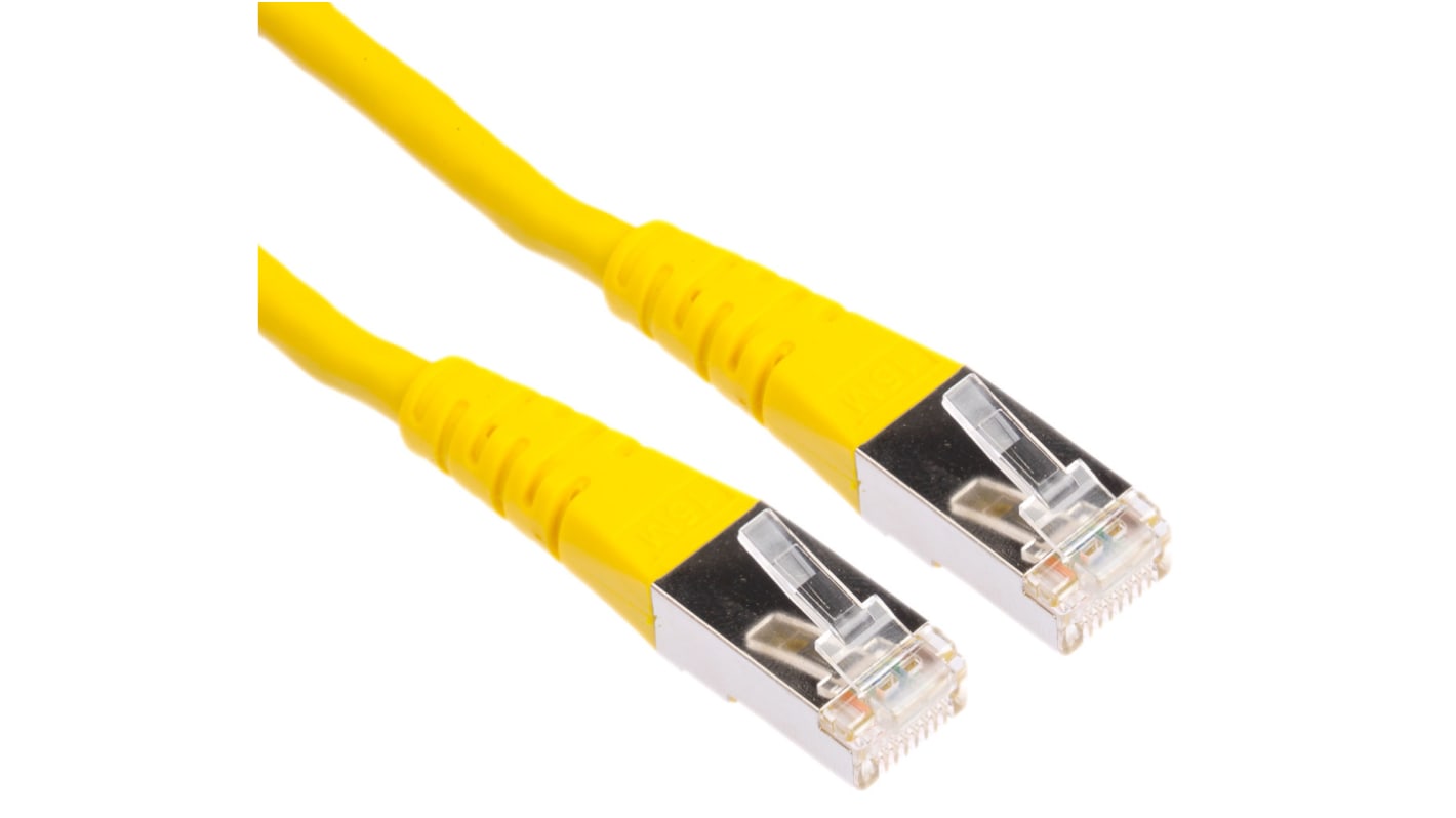Roline 15m六类屏蔽网线, S/FTP屏蔽, 黄色PVC护套, RJ45公插转RJ45公插