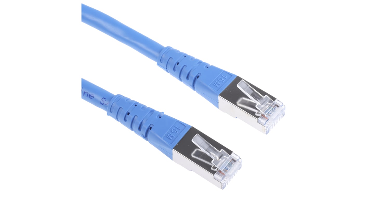 Cable Ethernet Cat6 S/FTP Roline de color Azul, long. 15m, funda de PVC