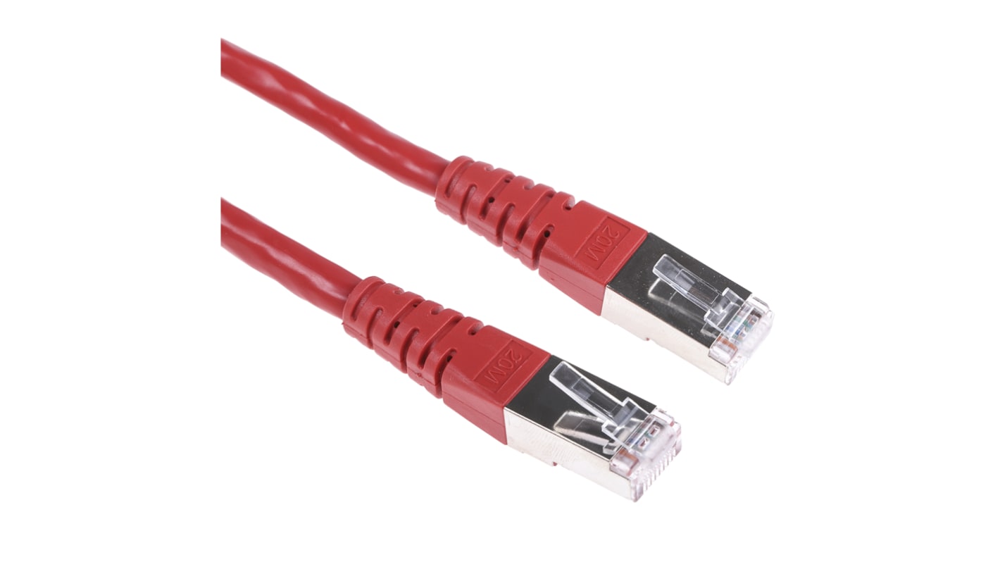 Cable Ethernet Cat6 S/FTP Roline de color Rojo, long. 20m, funda de PVC