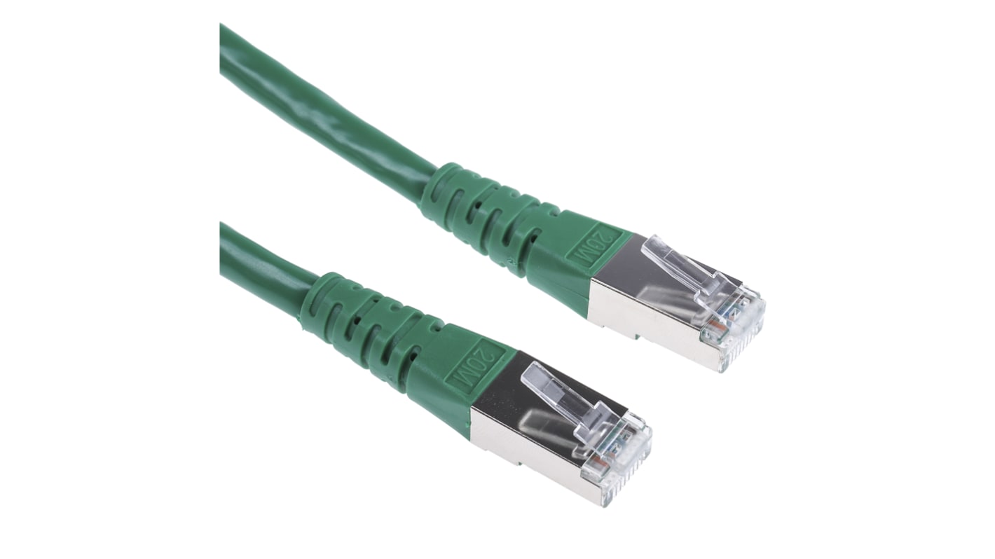 Roline Ethernetkabel Cat.6, 20m, Grün Patchkabel, A RJ45 S/FTP Stecker, B RJ45, PVC