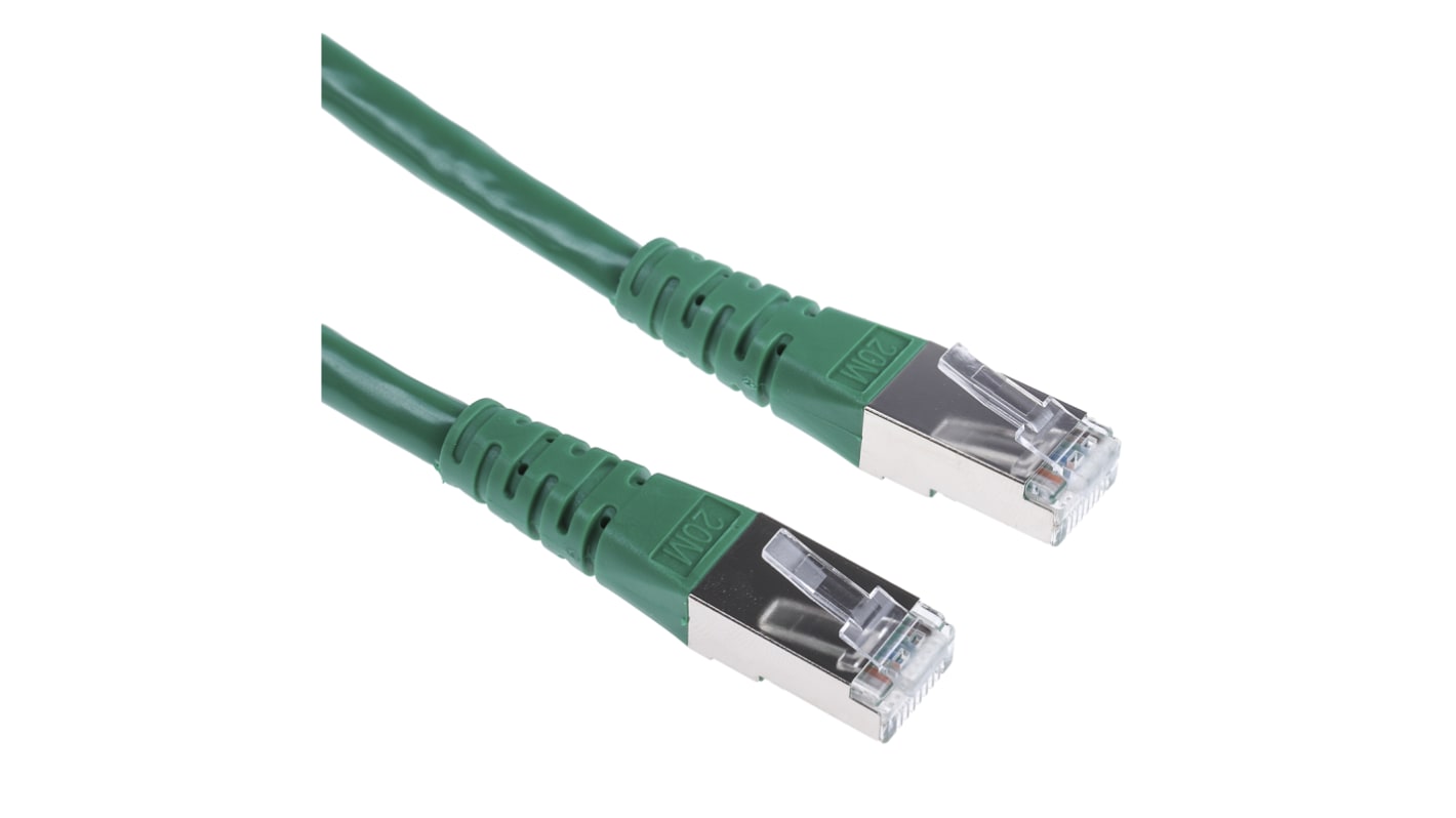 Cavo Ethernet Cat6 (S/FTP) Roline, guaina in PVC col. Verde, L. 20m, Con terminazione