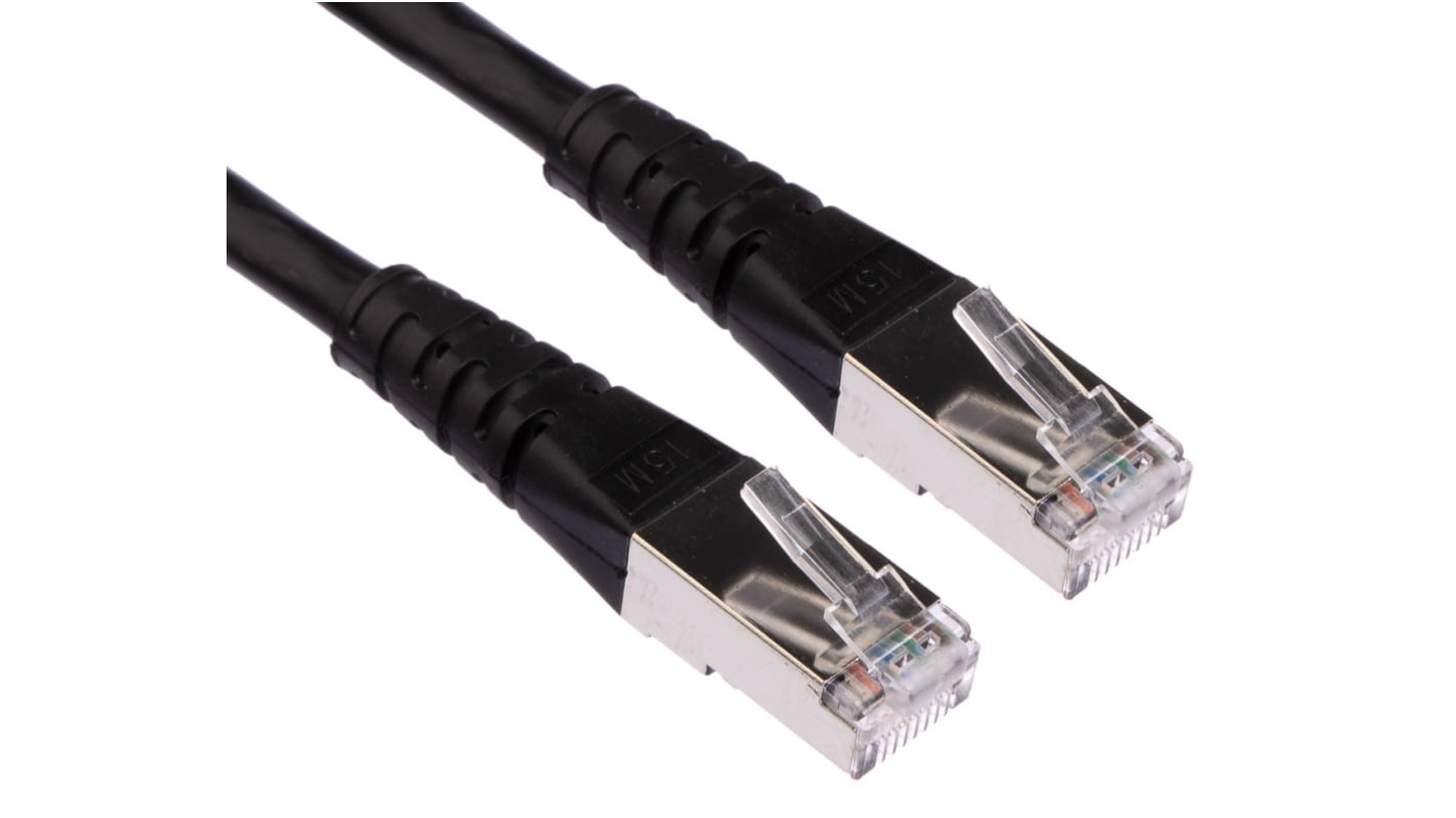 Cable Ethernet Cat6 S/FTP Roline de color Negro, long. 20m, funda de PVC