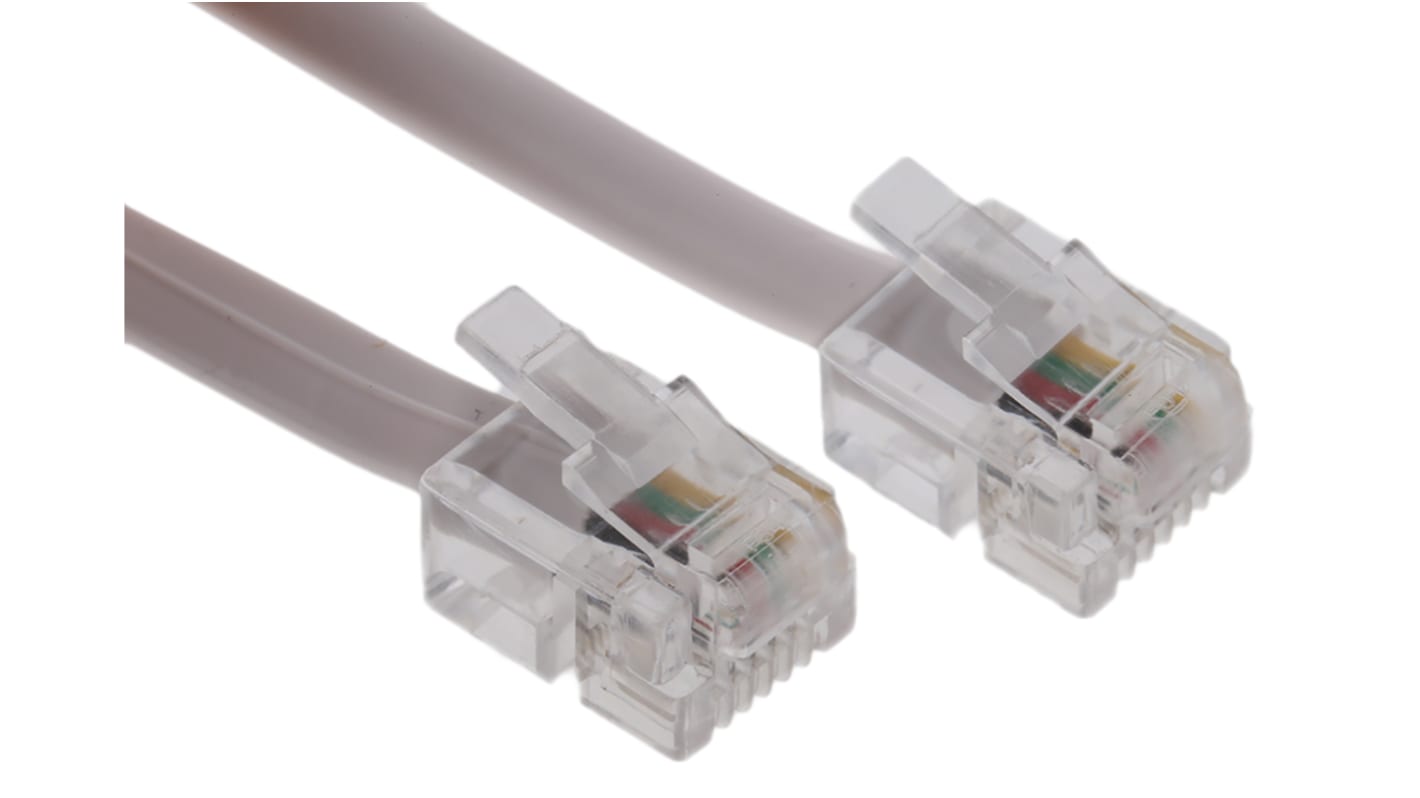 Rallonge téléphonique Roline 4 conducteurs, L 6m, Non blindé Blanc