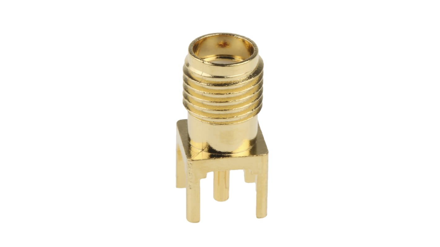 TE Connectivity, jack PCB Mount SMA Connector, 50Ω, Solder Termination, Straight Body