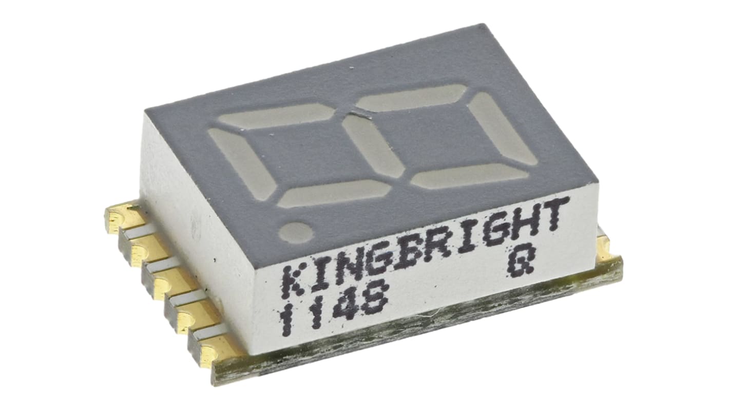 KCSC03-105 Kingbright 7-Segment LED Display, CC Red 27 mcd RH DP 7.6mm