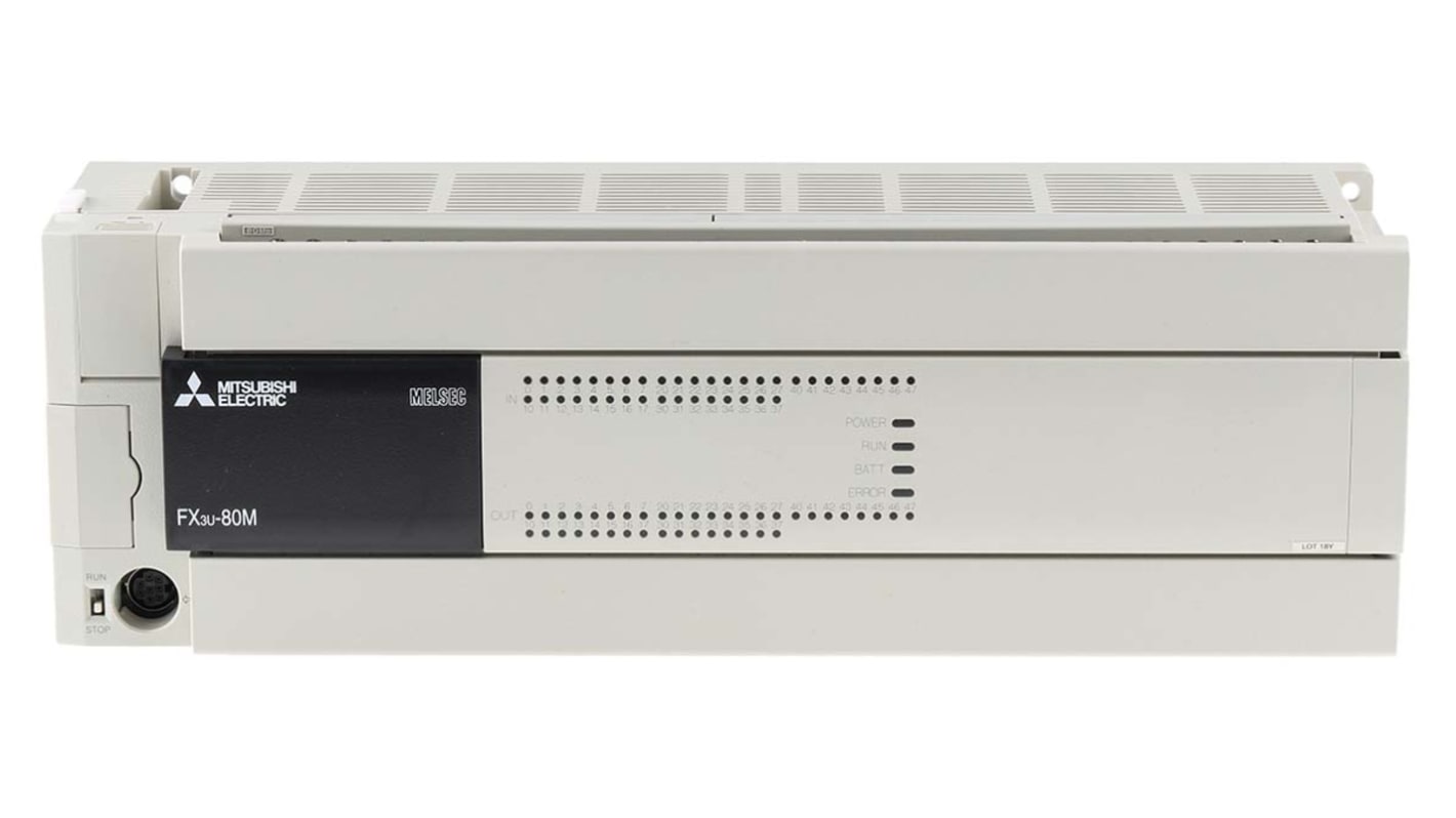 Mitsubishi Electric FX3U系列 逻辑模块, 40路汇电流，源电流输入, 40路晶体管输出, 24 V 直流电源