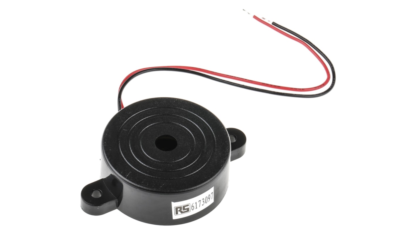 RS PRO 96dB Panel Mount Continuous Internal Piezo Buzzer, 41.8 x 16mm, 1.5V dc Min, 20V dc Max