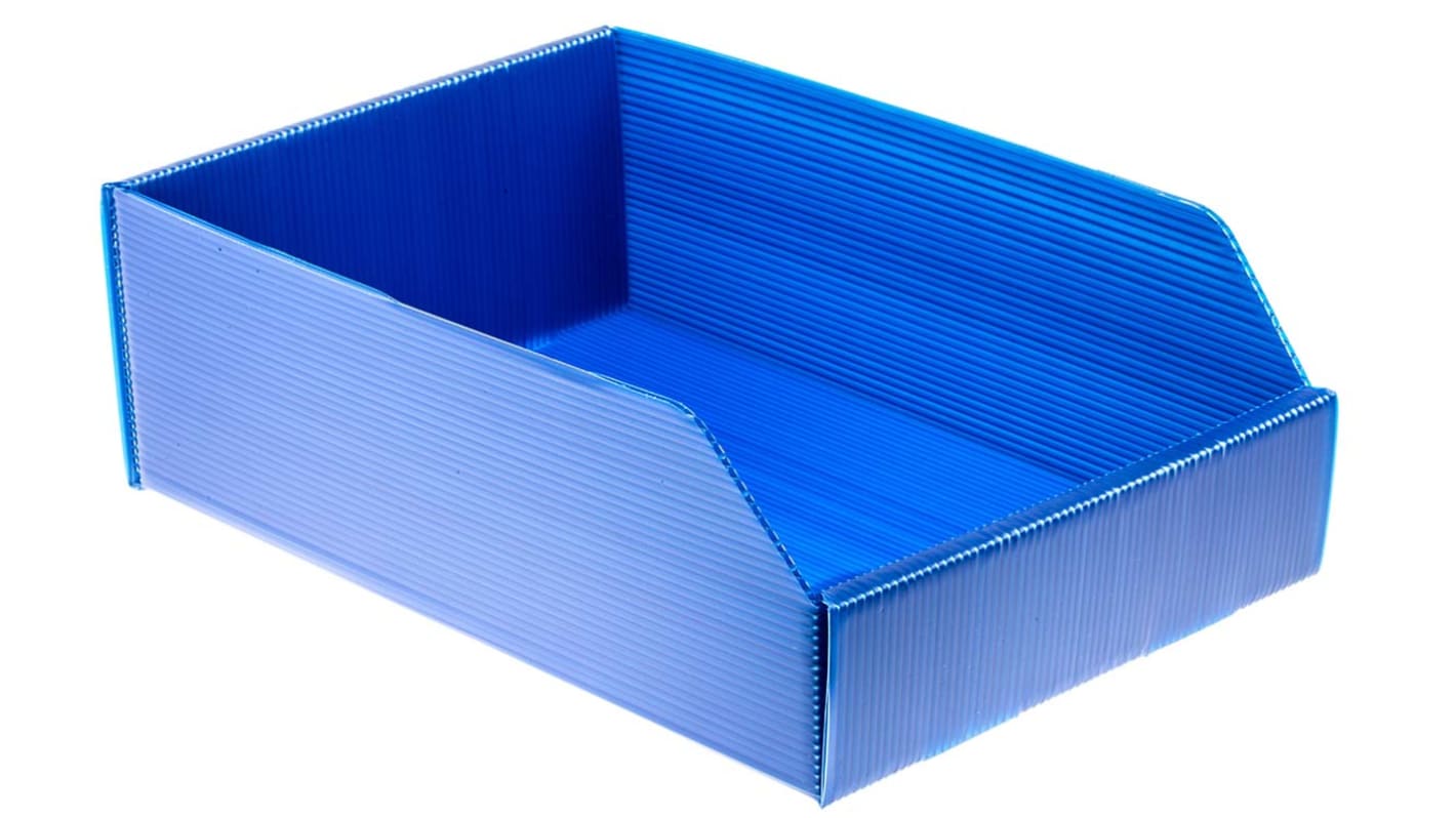 RS PRO PP Storage Bin, 300mm x 200mm x 100mm, Blue