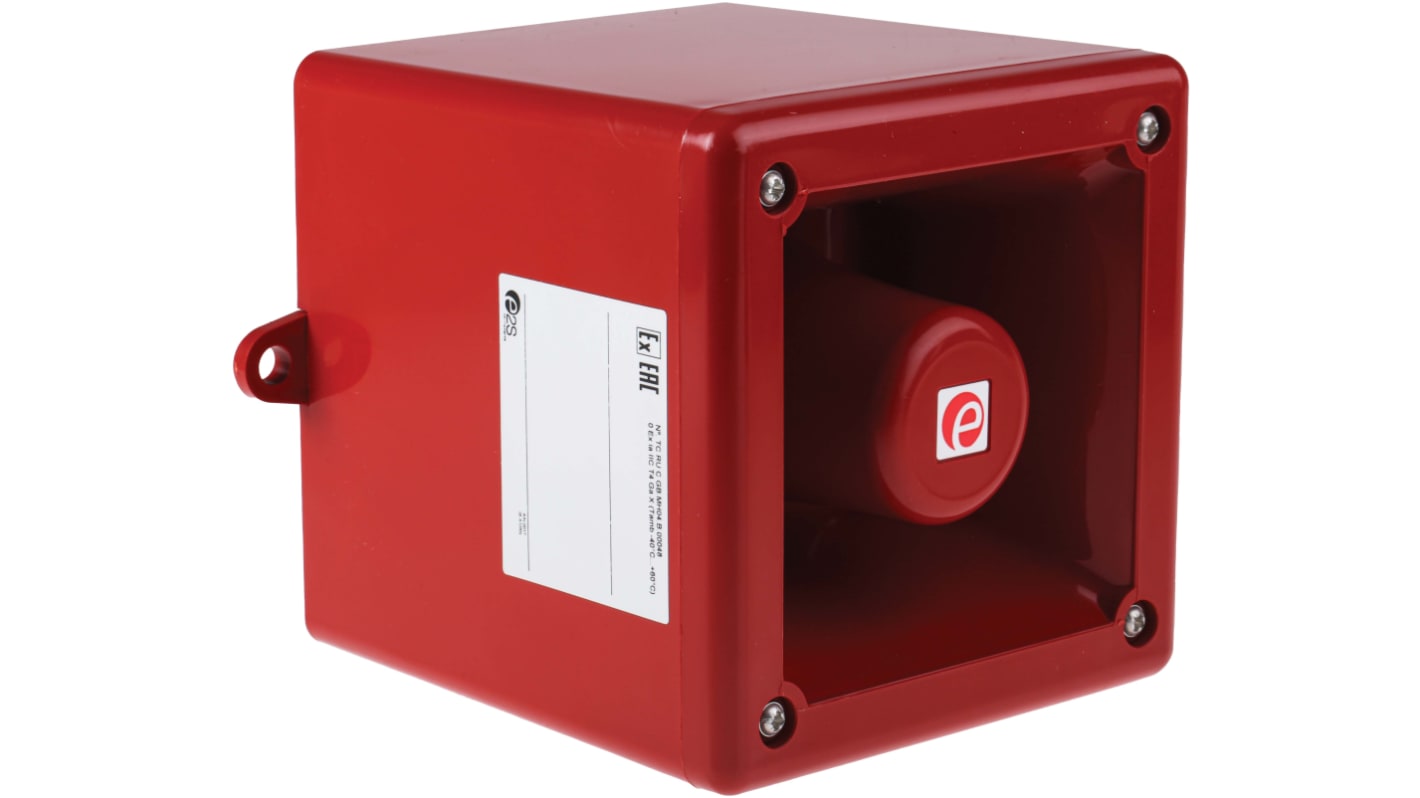 e2s 防爆电子报警器, 16 → 28 v 直流电源, 红色外壳, 49音调, 1米外105dB, IP66, IS-A105N系列