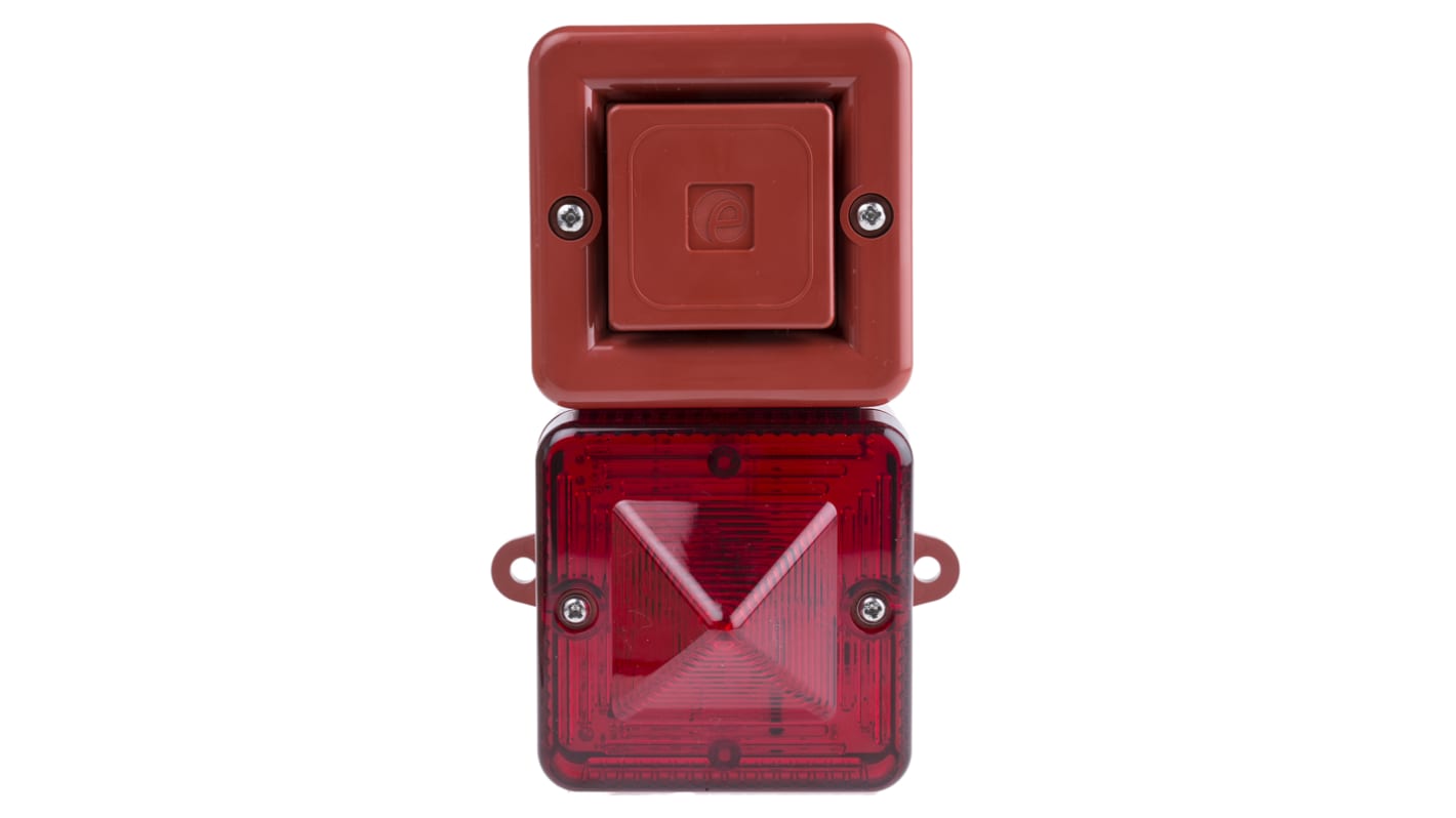 e2s SONFL1X-HO Series Red Sounder Beacon, 24 V dc, IP66, Wall Mount, 100dB at 1 Metre