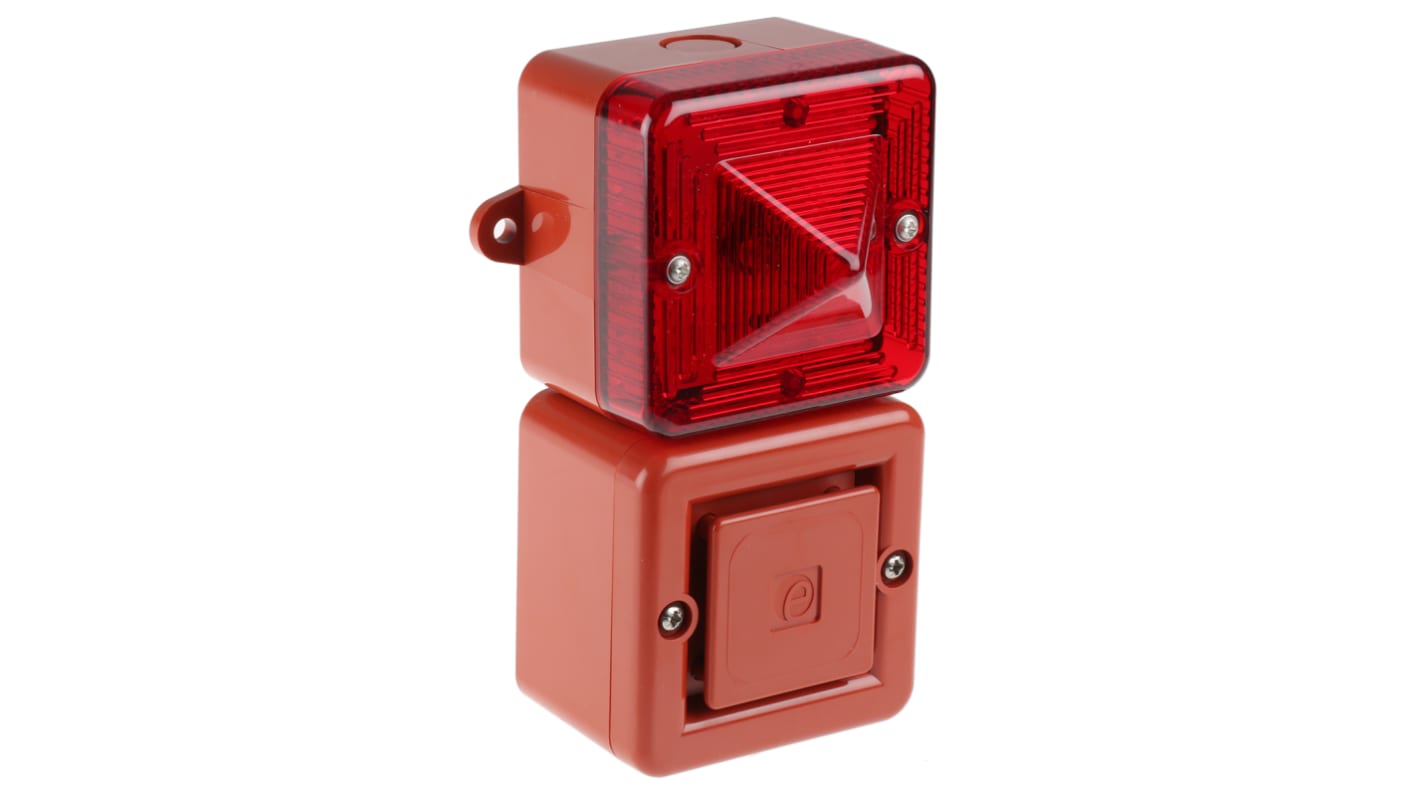Segnalatore acustico e luminoso e2s serie SONFL1X, Rosso, 115 V c.a., 100dB a 1 m, IP66